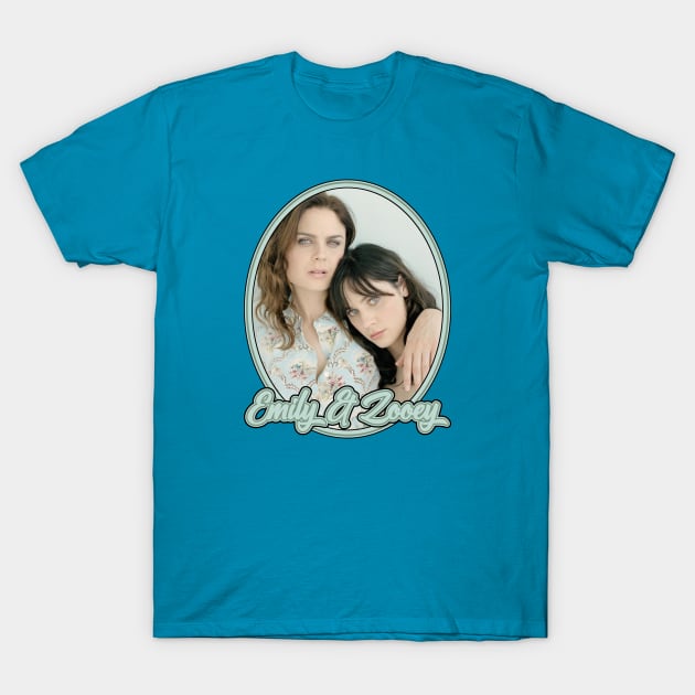 Emily & Zooey Deschanel: Sisters T-Shirt by Noir-N-More